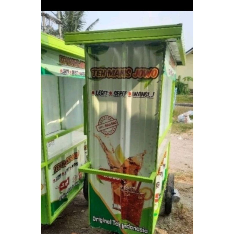 grobak teh grobak jualan booth container booth semi kontainer 120x60x185cm²