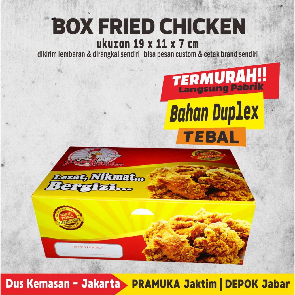 

Dus Box Fried Chicken 19 x 11,5 x 7 cm Fullcolor Duplex 310gr