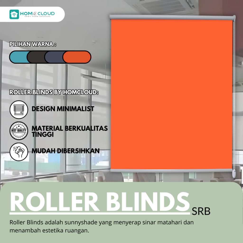 Roller Blinds SRB Otomatis Roller Blinds Elektrik Tirai Blinds Gorden Kantor Tirai Jendela Noncustom