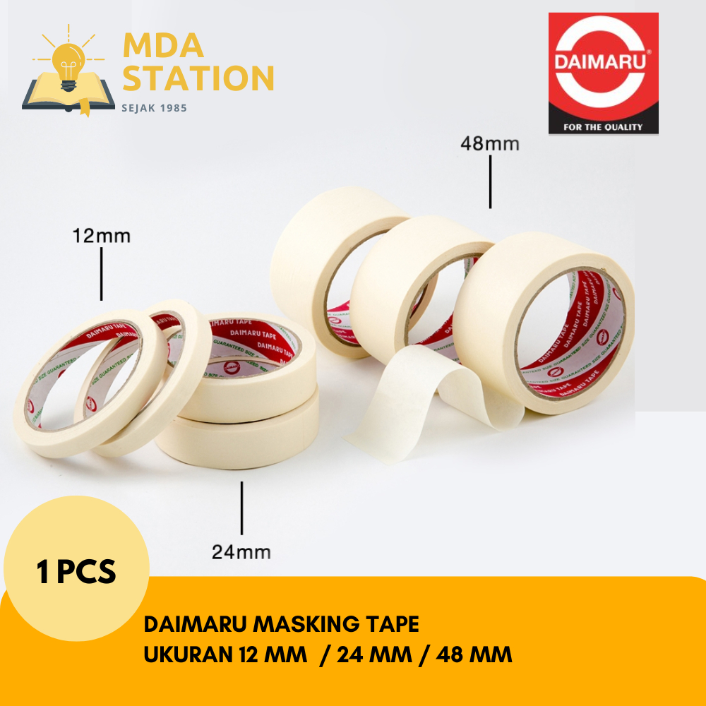 

DAIMARU Lakban Kertas Masking Tape 12mm / 24 mm / 48 mm (SATUAN) | MDA STATION