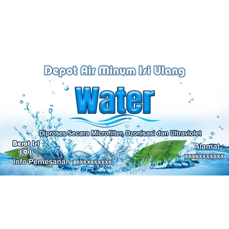 Cetak Stiker Label Custom Laminating Galon Aqua Tahan Air Waterproof