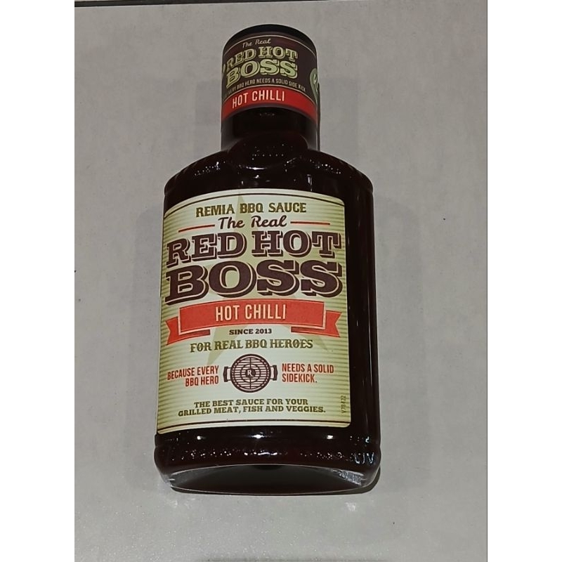 

REMIA BBQ Sauce RED HOT BOSS Hot Chili Saus Barbeque Pedas Cabai 450ml - LM