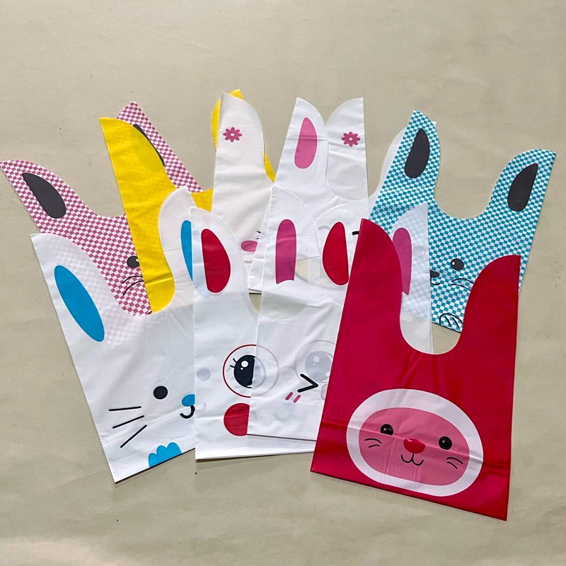 

Plastik snack bingkisan ikat telinga kelinci lucu plastik snack pounch ikat karakter rabbit party kuy