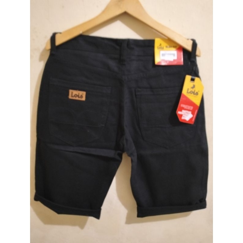 promo Jenas pendek pria terbaru, celana pendek pria warna Hitam pekat bisa cod ,lois pendek