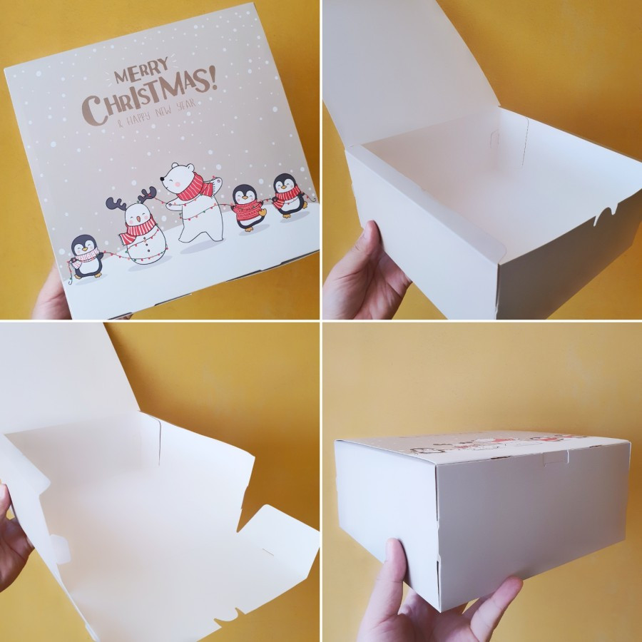 

( 5 pcs ) Kotak Kardus Packaging Lapis Legit Hampers Natal Box 22x22x10 cm Kemasan Brownies Bolu