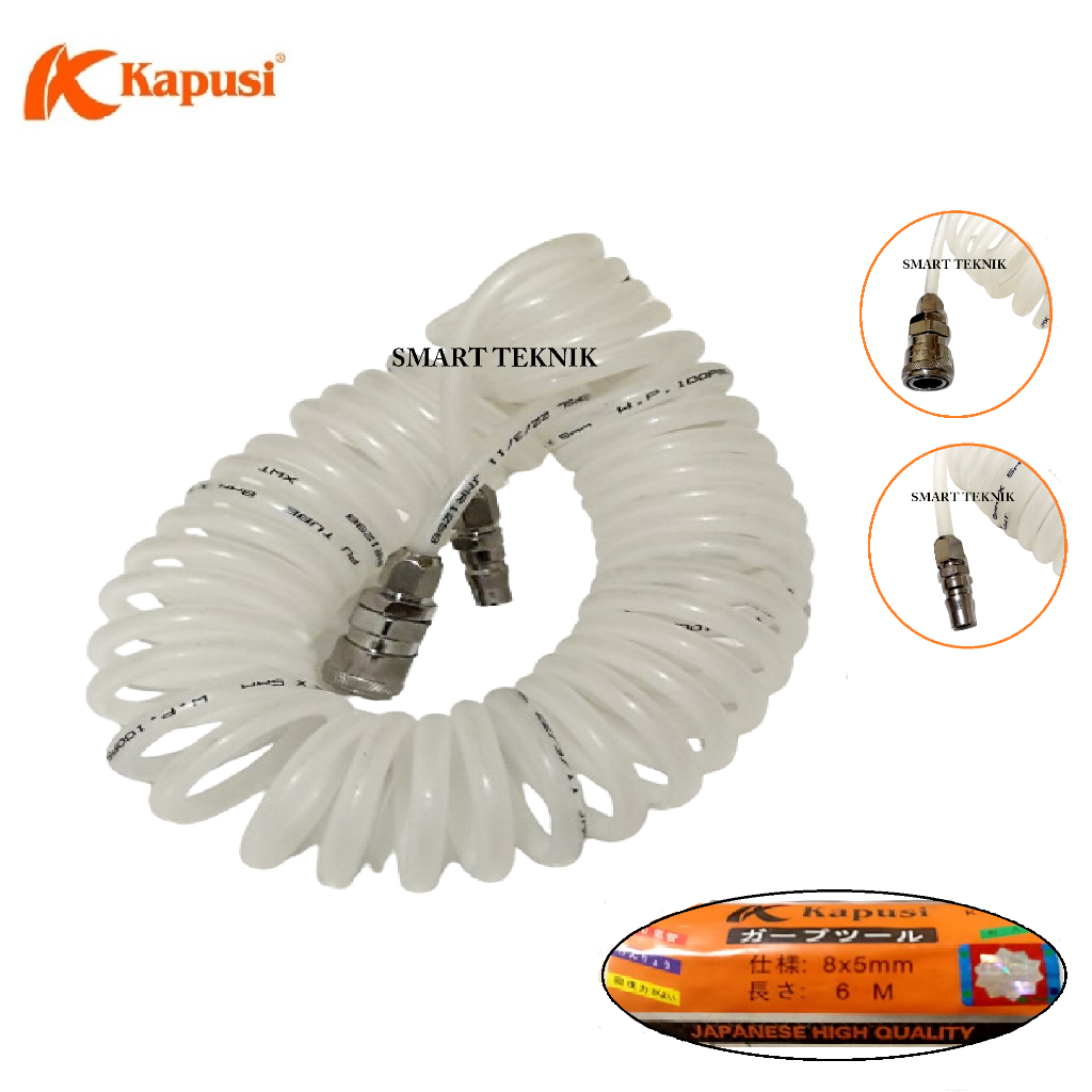 Bisa COD Selang kompresor SELANG recoil spiral 12m SELANG KOMPRESOR SPIRAL putih bening