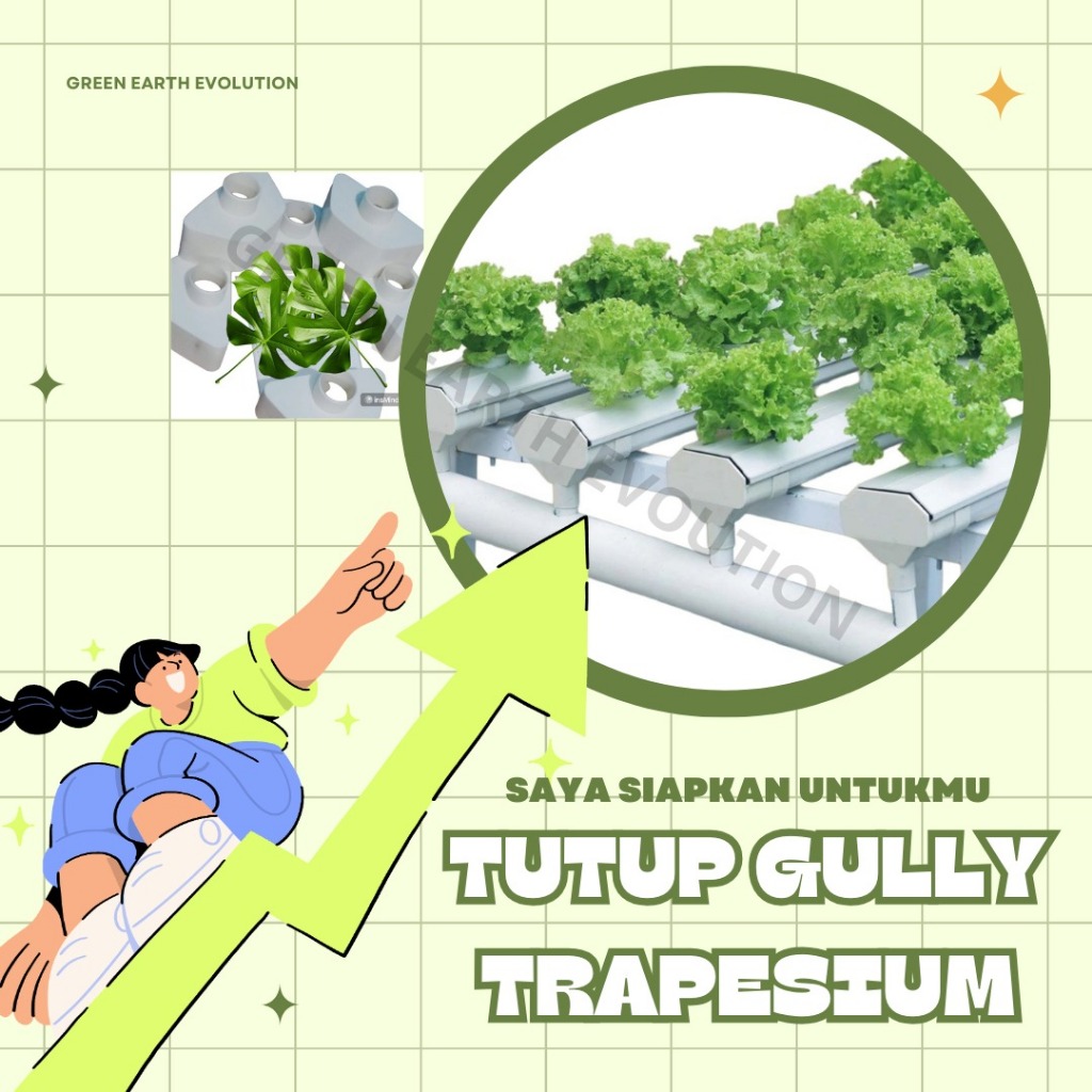 Tutup Gully NFT Tutup Paralon Hidroponik Trapesium