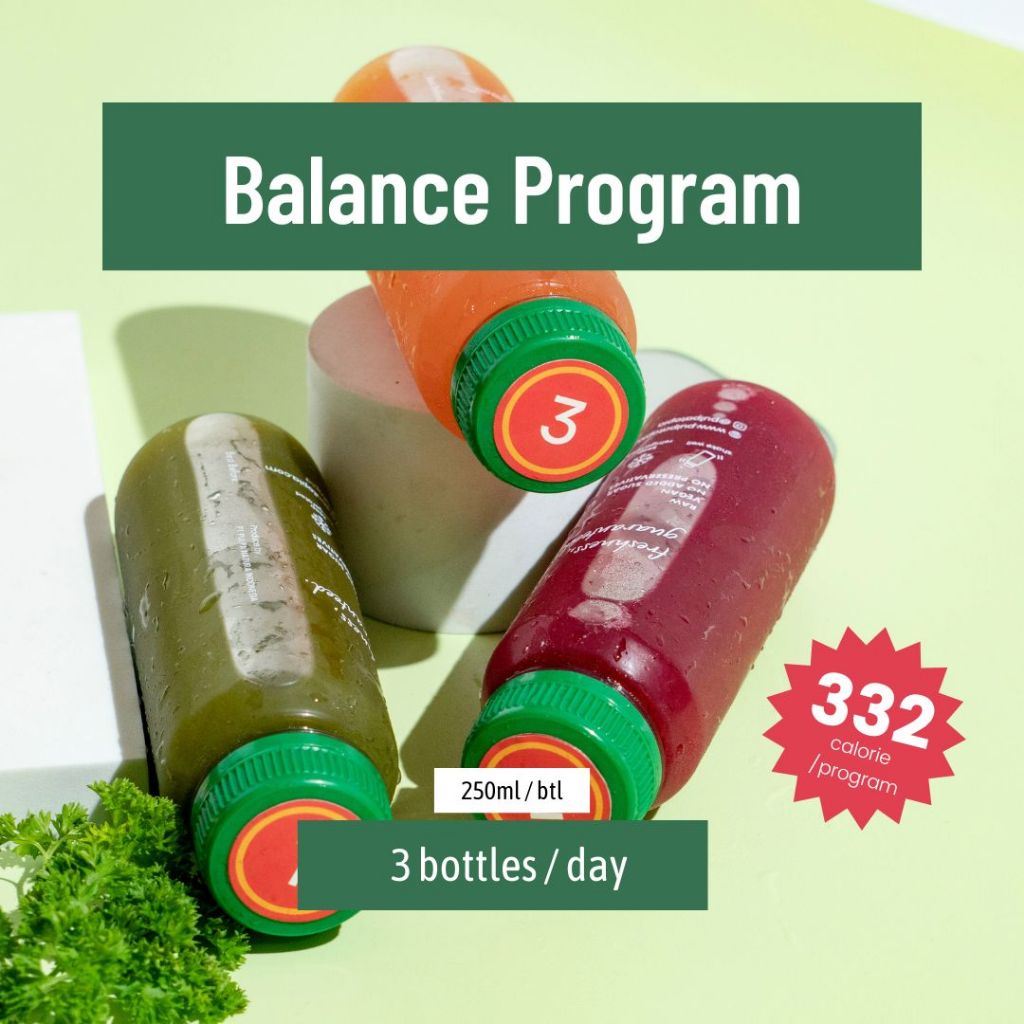 

PAKET DETOX Cold Pressed Juice Balance Cleanse - Juice Cleanse - Jus Sehat - Diet Detox PULPATOPIA