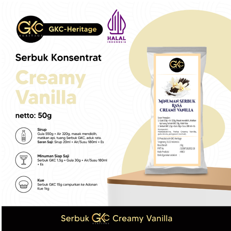 

GKC Heritage Bubuk Minuman Creamy Vanilla 50gr Powder