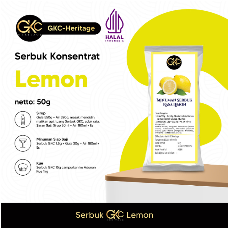 

GKC Heritage Bubuk Minuman Lemon 50gr Powder