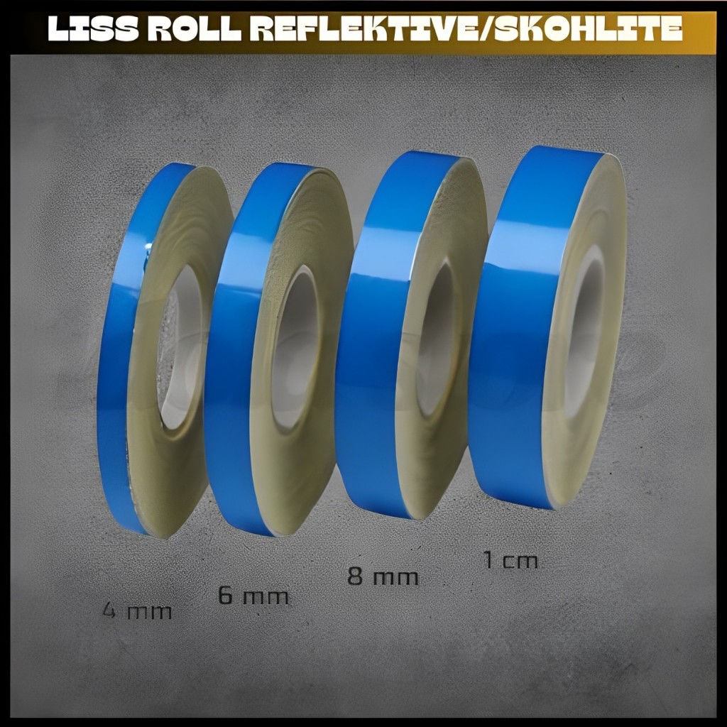 Sticker Stiker Sticker List Velg Roll Gulung Motor Mobil variasi Stiker Vlag Motor BIRU