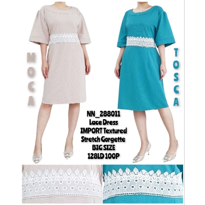 Dress wanita renda bordir BIG SIZE (UKURAN JUMBO) lebaran , natal , imlek 288011