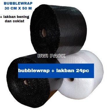 

30Cm BubbleWrap + Lakban Coklat Bening 24 pc/Bubblewrap mix/Lakban Mix termurah BEKASI