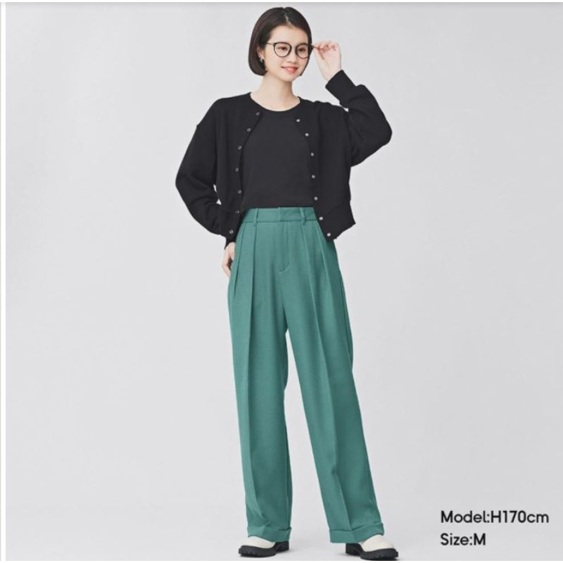 GU WIDE LEG PANTS IN GREEN