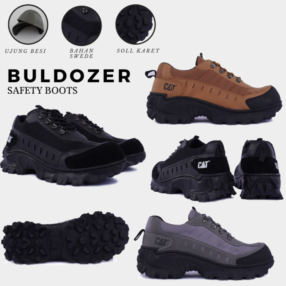 new arrival sepatu pria safety ujung besi caterpillar buldozer sepatu gunung sepatu proyek tactikal