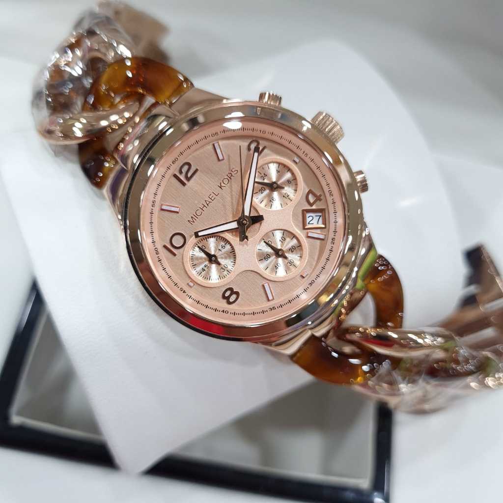 Jam Tangan Wanita MK 4269 Kepang Chrono Date Original