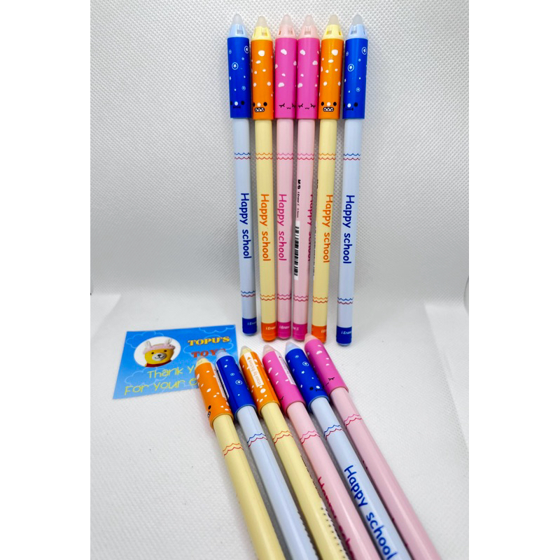 

Erasable Gel Pen Pulpen Bisa dihapus M&G Happy School 0.5 MM Tinta Hitam Motif Fancy