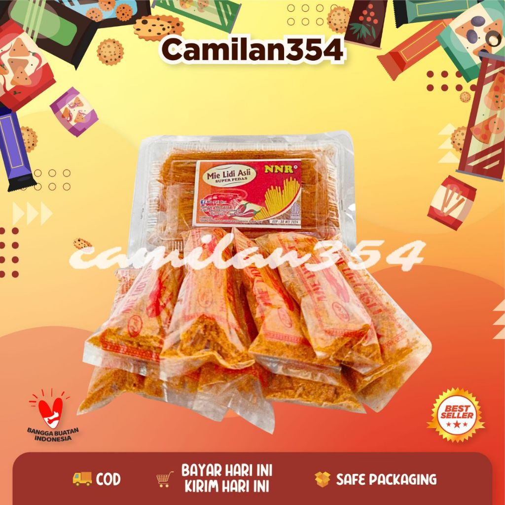 Moonieshopline [Paket Isi 5] Nnr Mie Lidi Asli Super Pedas Kemasan Mika - Isi 10Pc X 5 Mika / Mi
