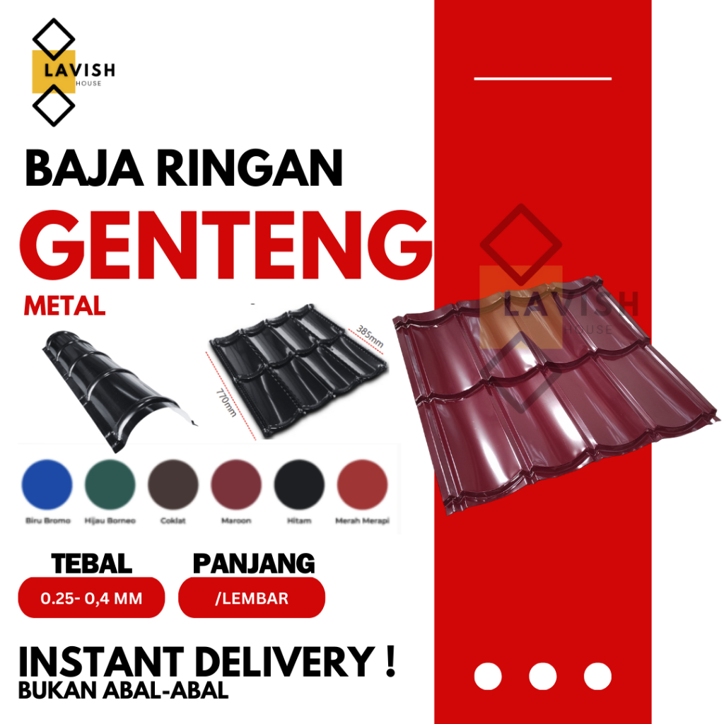 GENTENG METAL MINIMALIS GENTENG GLOSSY GENTENG PASIR ATAP METAL