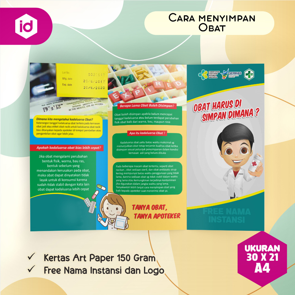 

BROSUR LEAFLET KESEHATAN | CARA MENYIMPAN OBAT YANG BENAR | UNTUK PROMOSI KESHATAN