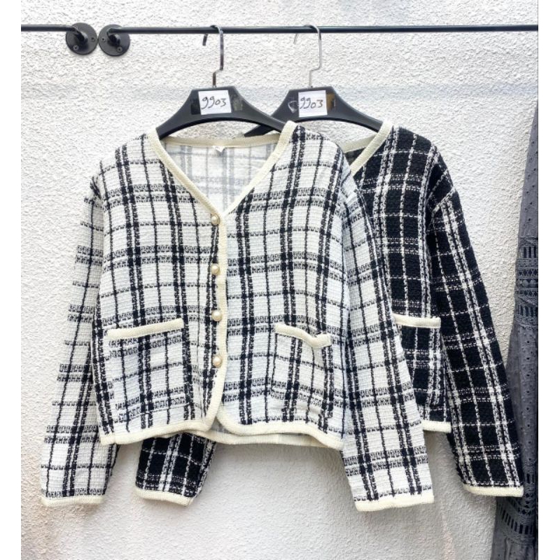 blazer wanita tweed import premium blazer Korea wanita outer wanita tweed