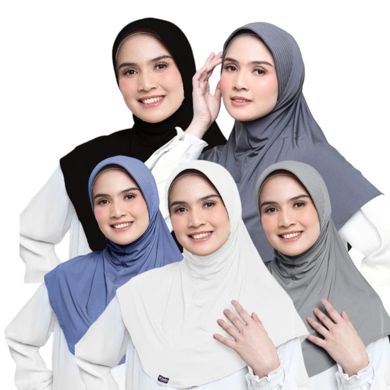 ELZATTA - Daily Hijab Zaria Casual Instan Size M Pet Antem Matt Spandex Elzatta