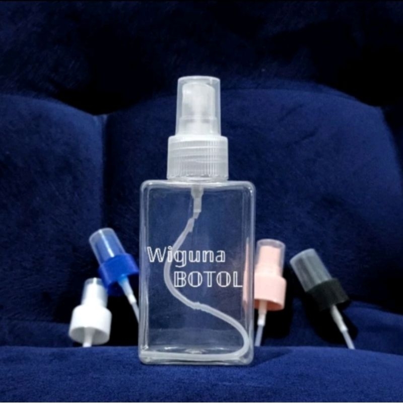 Botol Spray 100ml Kotak / Botol Kotak 100ml PET Tutup Spray