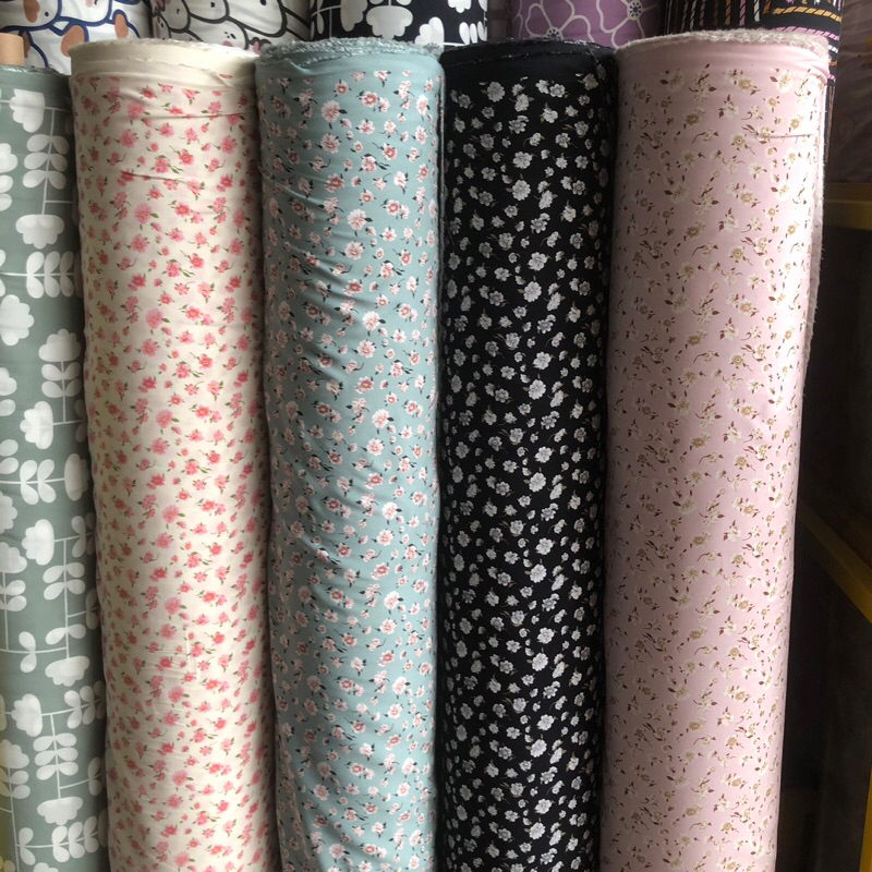 1/2 Meter Kain Katun Rayon Viscose | Katun Rayon Motif | Katun Rayon Motif Totol | Katun Rayon Meter