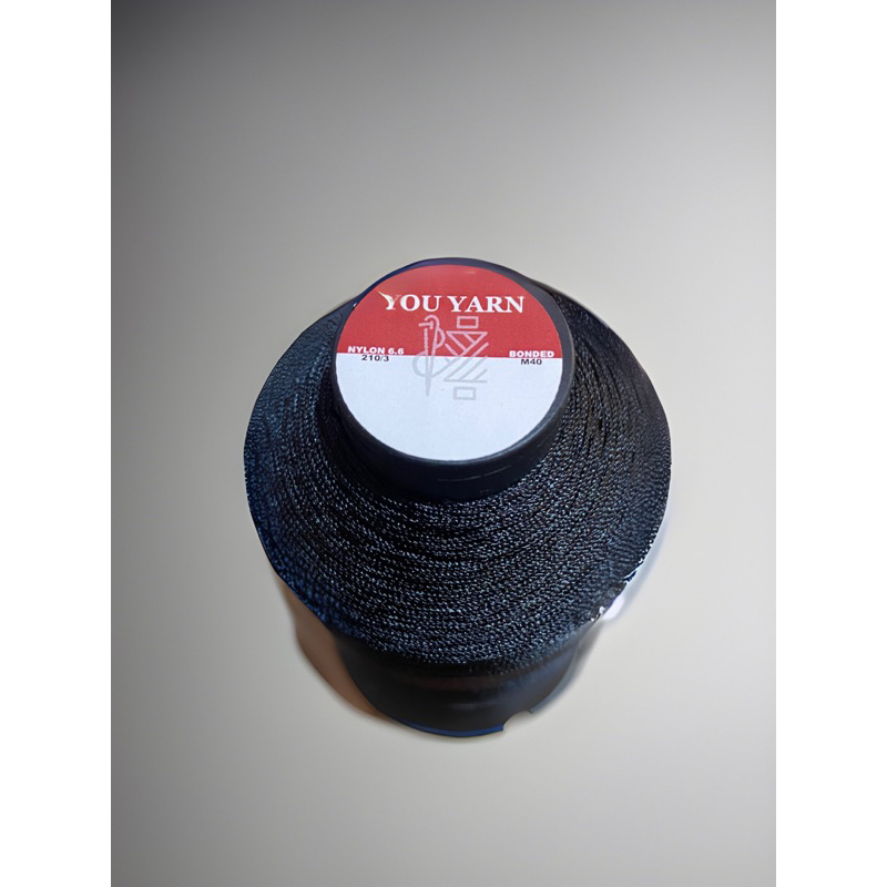 benang nylon 6.6 bonded 210/3 atau tkt 040 atau m40 hitam putih /benangnilon/benangsepatu/benangjok/