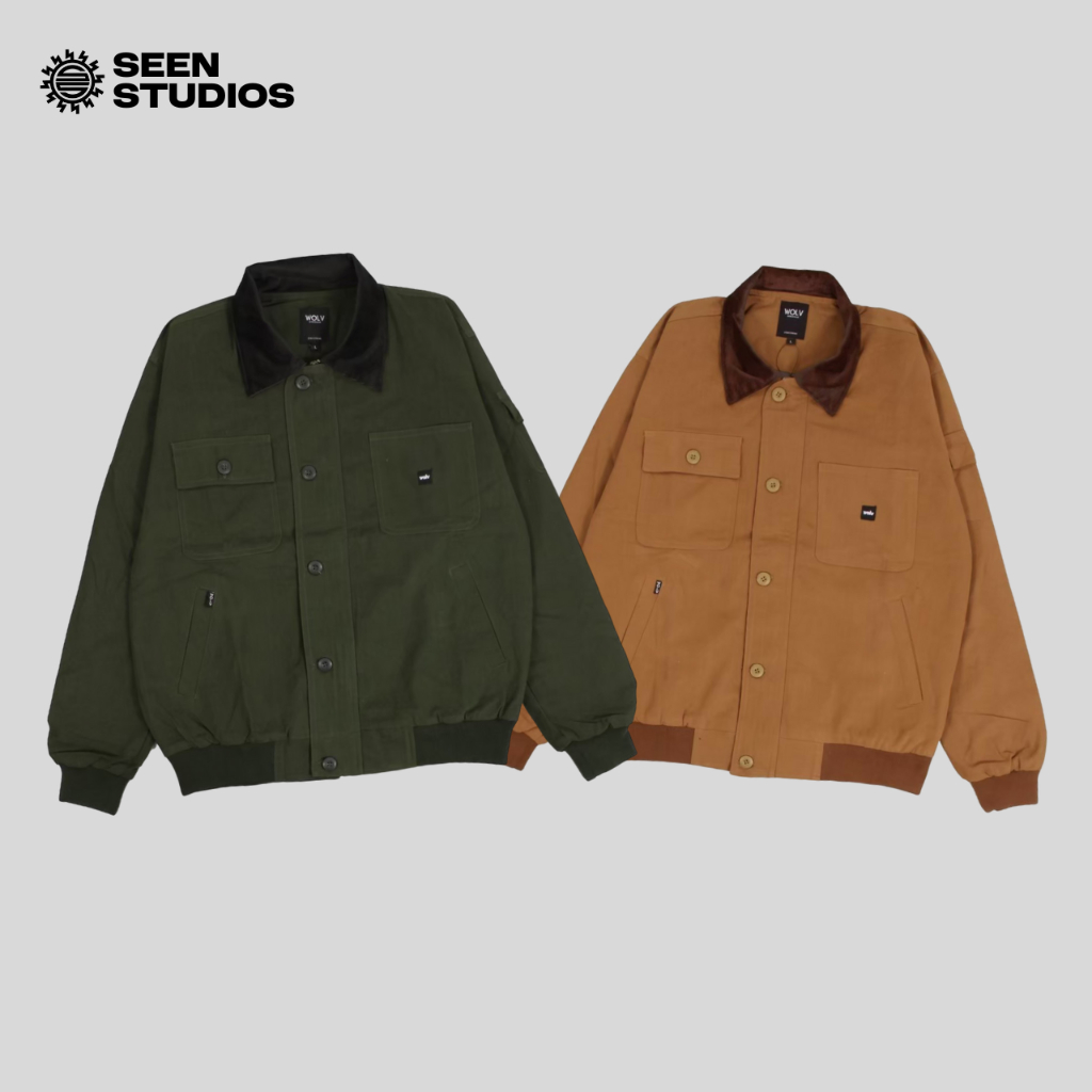 WOLV - Jaket Aero Corduroy Canvas Pria Wanita