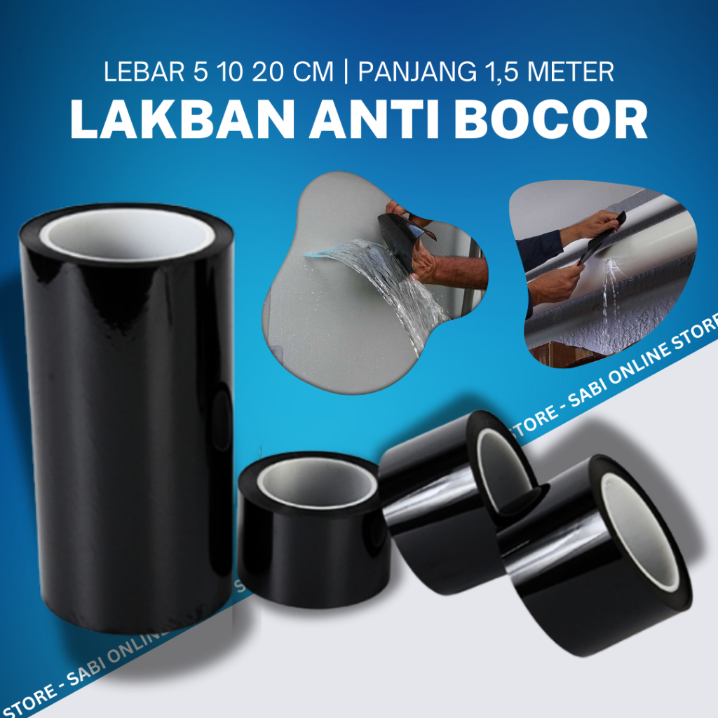 

Lakban Anti Air Waterproof Anti Bocor Selotip 5 10 20 CM X 152 CM 1.5 Meter Strong Leak Repair Tape