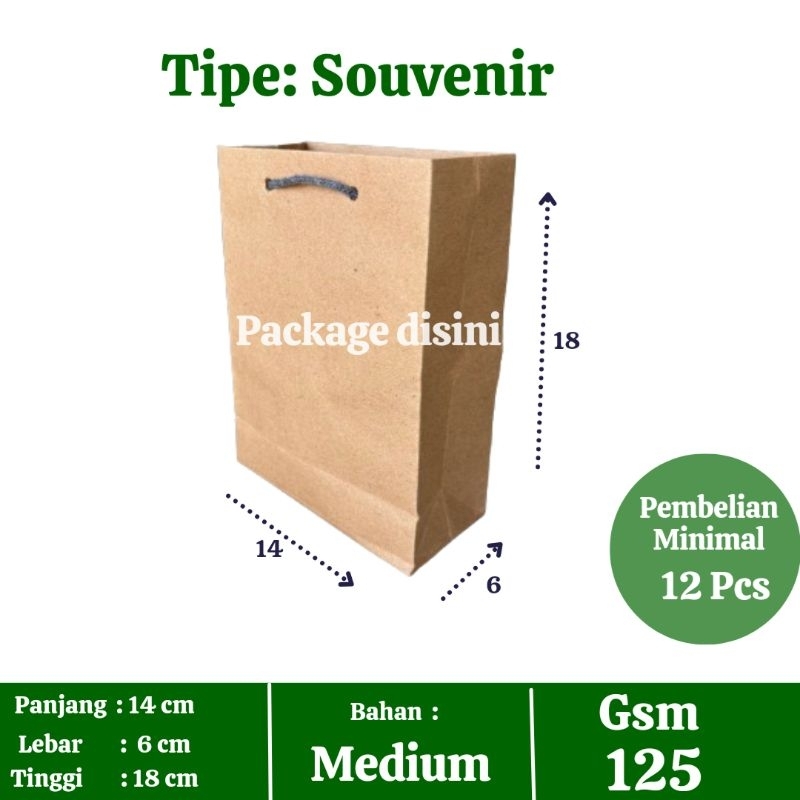 

Paperbag Souvenir/Mie, tas kertas murah, P14 L6 T18