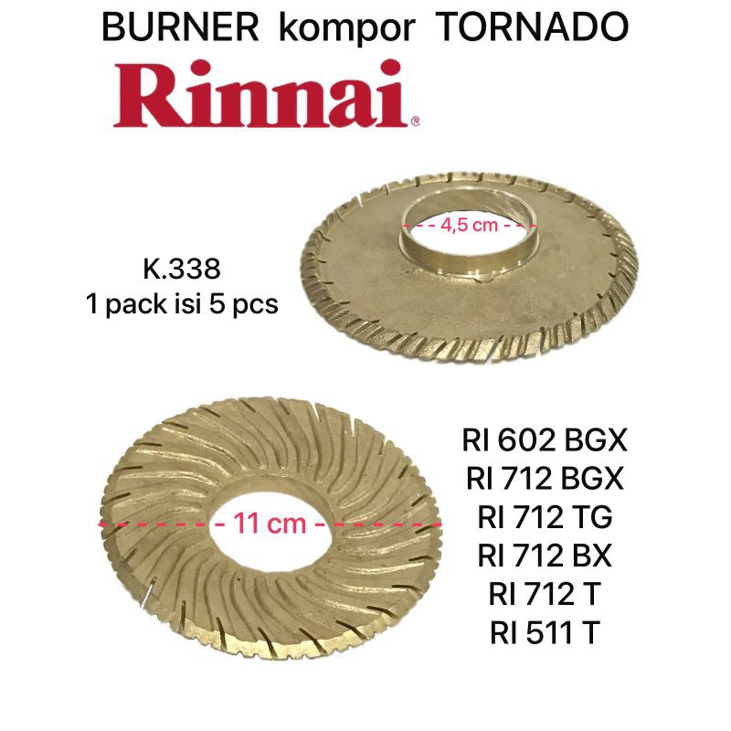 Burner Kompor Gas Tornado Rinnai