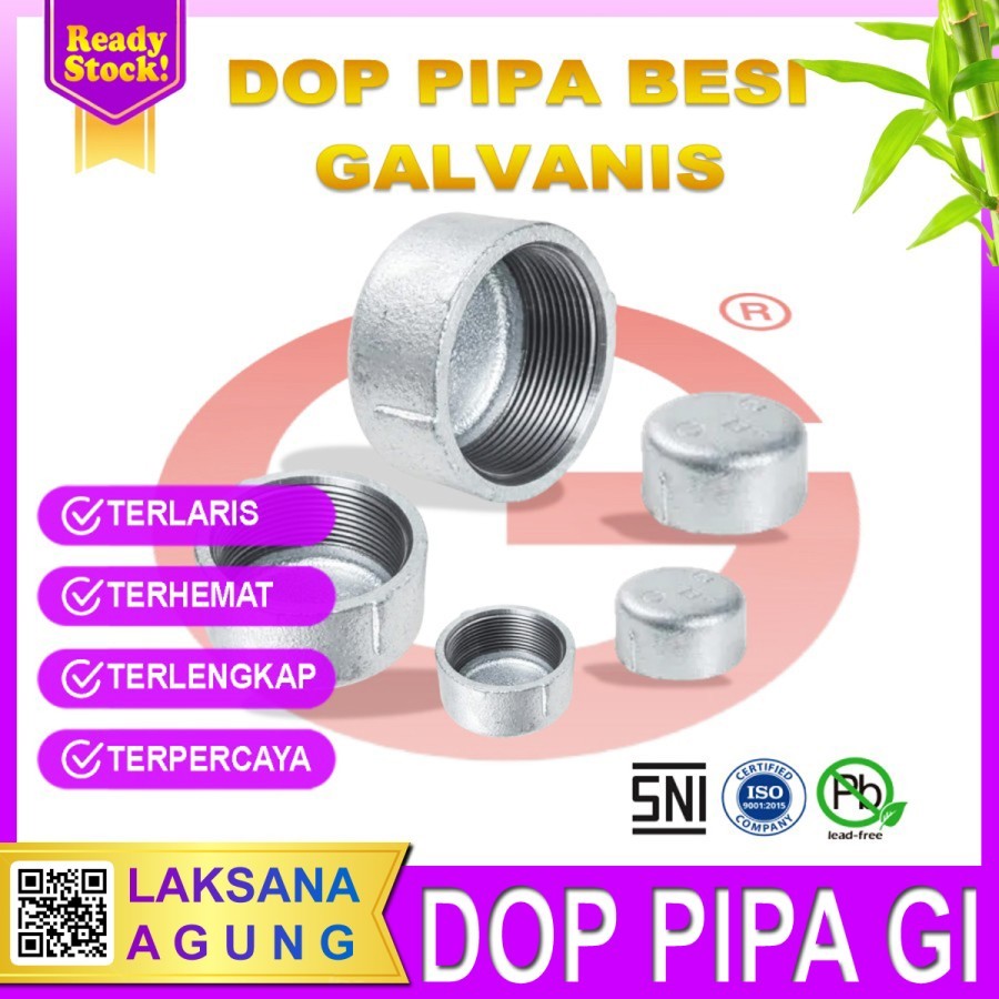 Dop pipa drat dalam 1-1/2 inch | Cap tutup pipa besi drat 1.5"