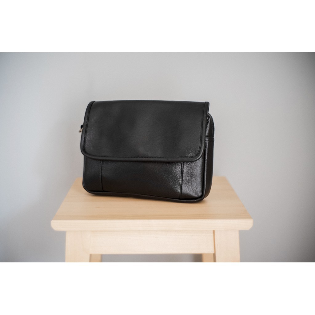 Clutch bag kulit asli variasi warna hitam - Tas pria