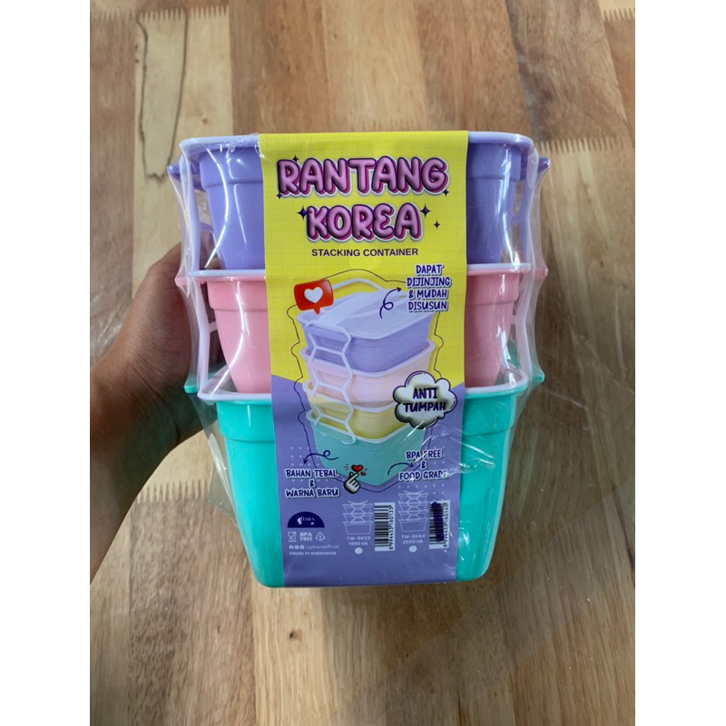 Rantang Susun Korea / Rantang Plastik / Rantang Susun Plastik