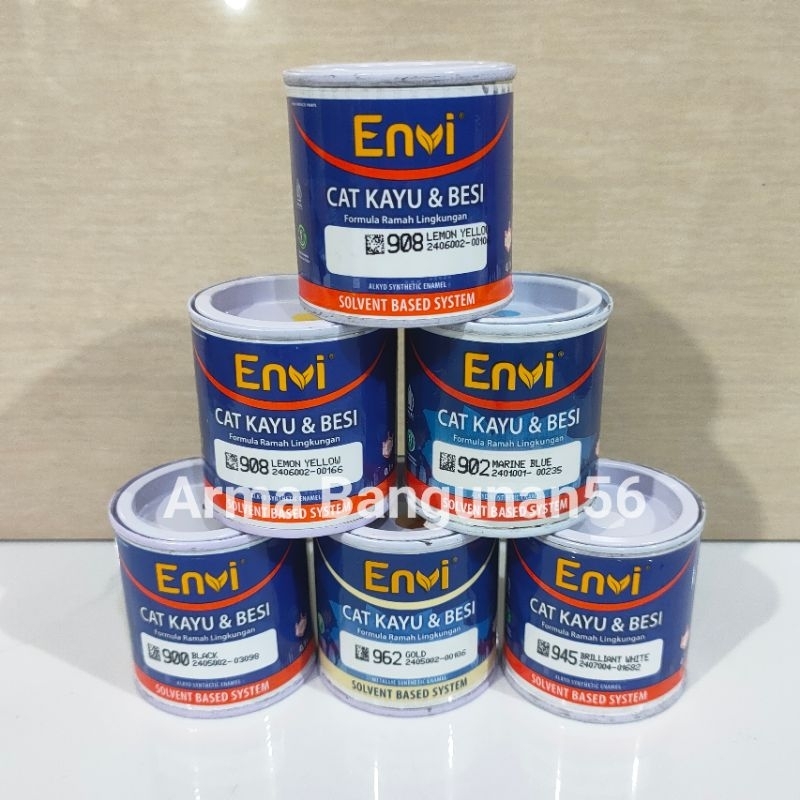 

Cat Kayu & Besi ENVI 100cc / Cat Minyak ENVI 100CC / Cat Kaleng ENVI Kecil