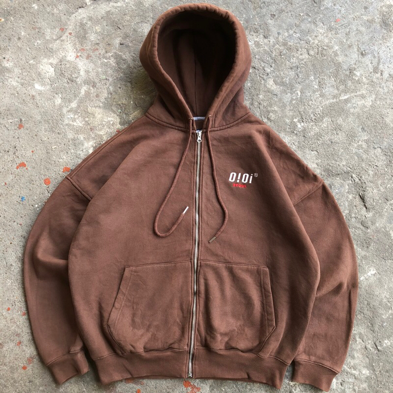 HOODIE ZIPPER OIOI DARKBROWN