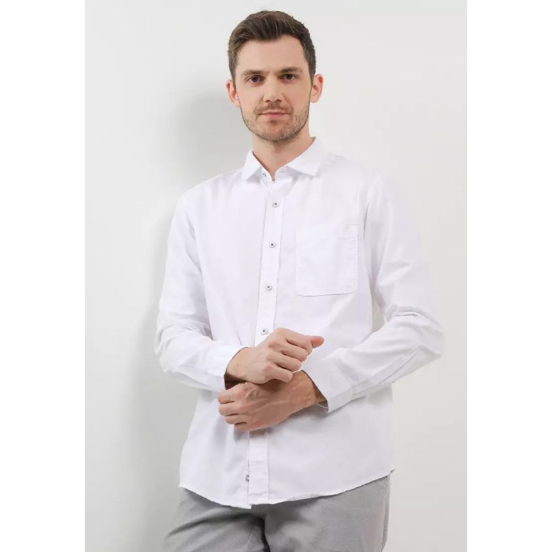 KLL450 KEMEJA LOIS ORIGINAL PRIA LENGAN PANJANG WARNA PUTIH