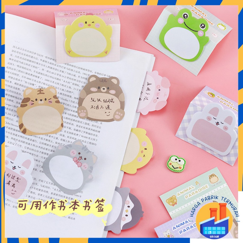 

HPT Sticky Notes Motif Hewan Tempelan Kertas Catatan Memo Note Karakter Binatang Binatang Mini Book Karakter Animal Lucu