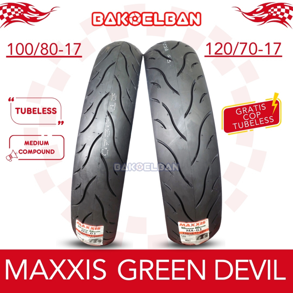 PAKET BAN MAXXIS GREEN DEVIL 100/80-17 & 120/70-17