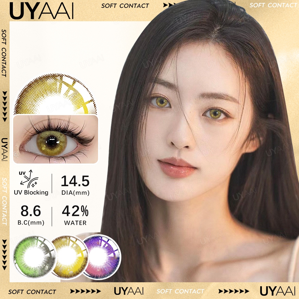 UYAAI softlens 14.5MM Minus  Normal 0.00 s Mata Korea seri Cardcaptor Sepasang LENSA KONTAK  6Bulan