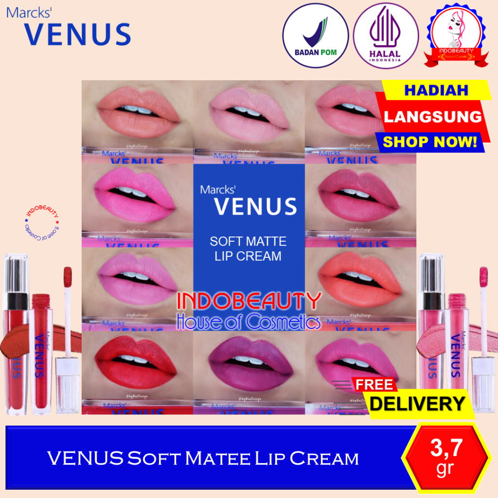 MARCKS VENUS Soft Matte Lip Cream Lipstick Lipstik