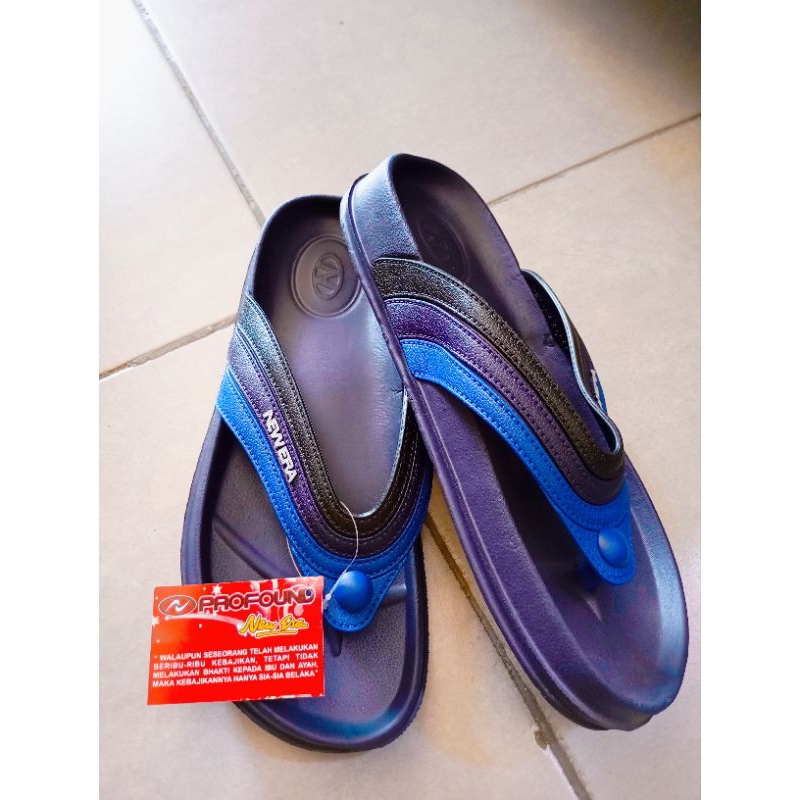 New era  sandal jepit dewasa pria karet anti slip casual