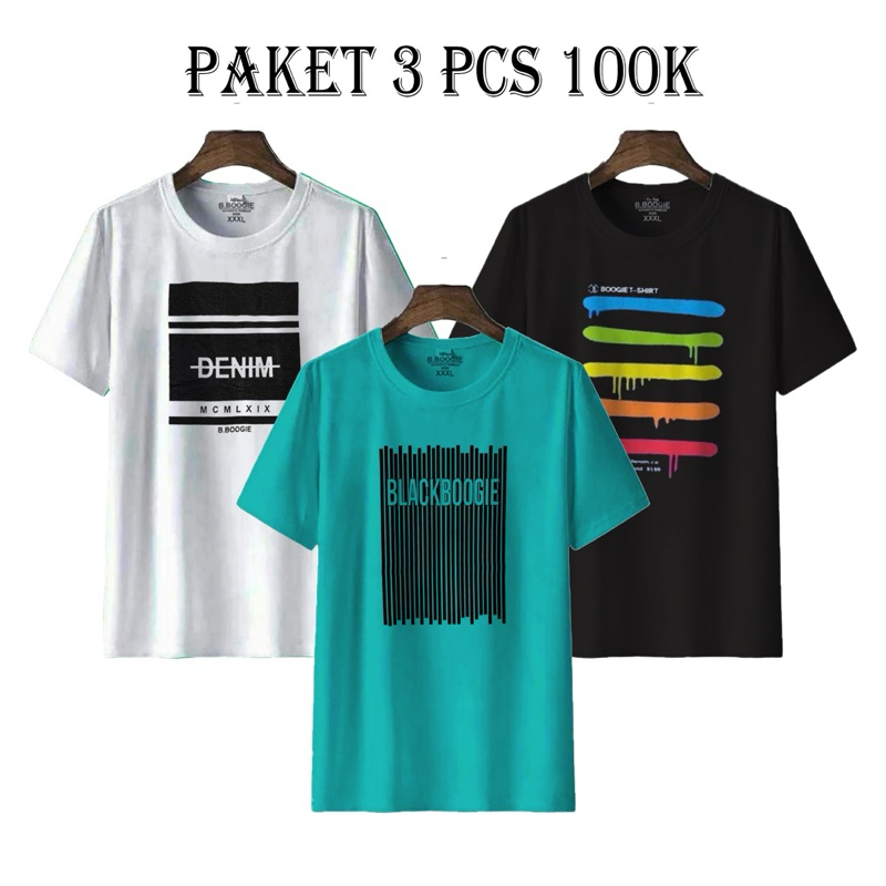 Obral ( 100Rb Dapat 3Pcs ) Kaos Premium Bahan Semi Combed Soft 24s | Kaos Distro Pria Wanita Dewasa 