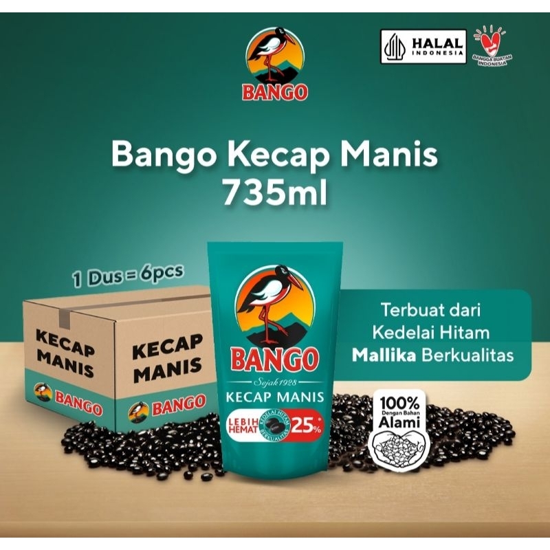 

1 dus (Isi 6pc) Bango Kecap Manis 735 ml / 1000 gr