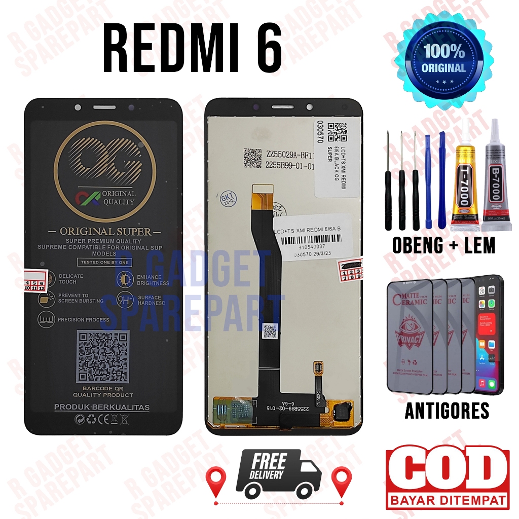 Lcd Redmi 6 Original OEM Quality Lcd Touchscreen Redmi 6 Fullset