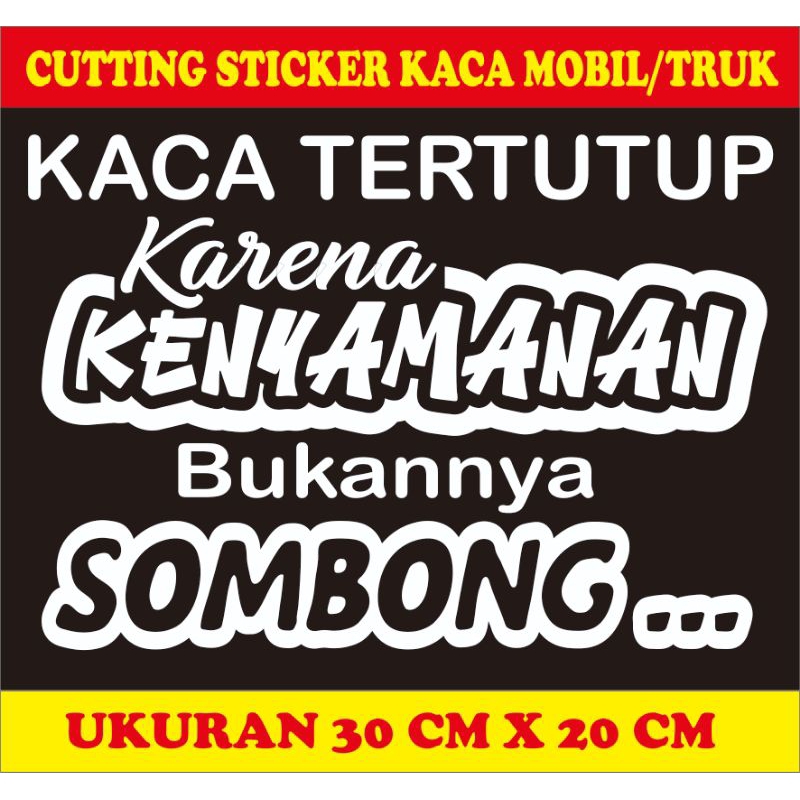 stiker kaca samping mobil pick up truk sticker cutting kata kata