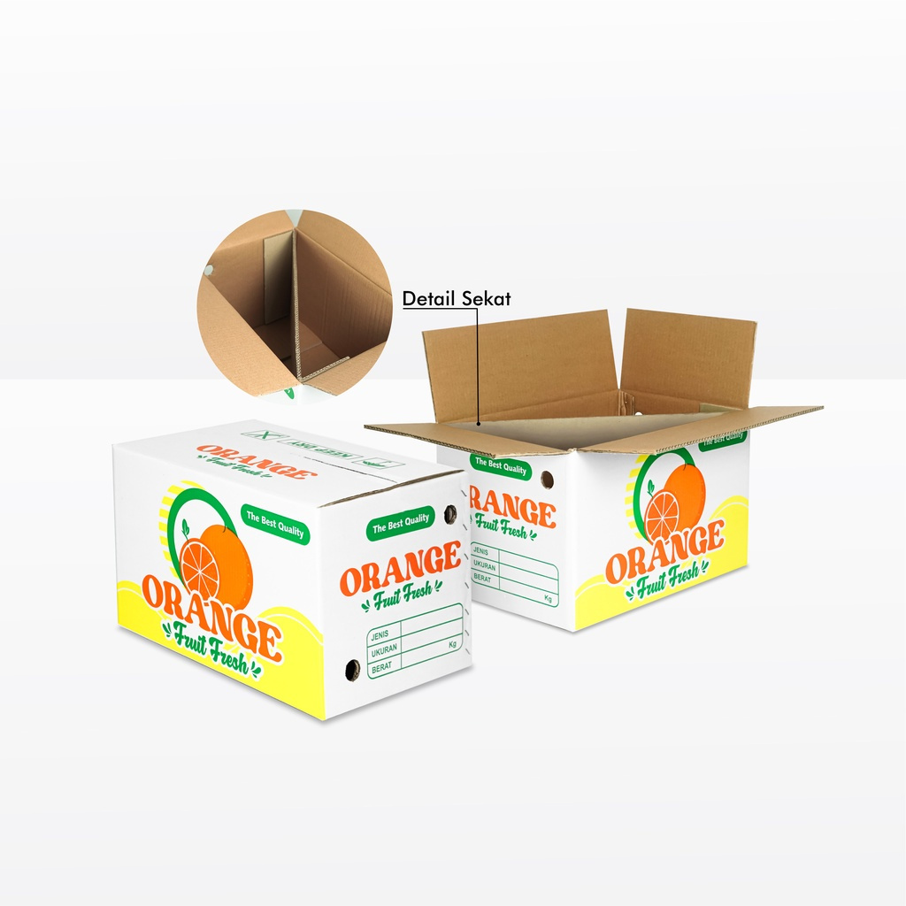 

(10 pcs ) Box Jeruk 48x32x29cm Kardus Packaging Buah Dus Orange Fresh