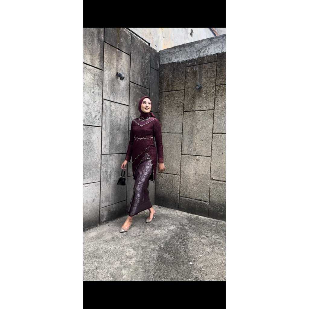 (Akita- HANYA GHINA TUNIK) Kebaya Kutubaru Wanita Lamaran Kutubaru Wisuda Kutubaru Kondangan coupleb